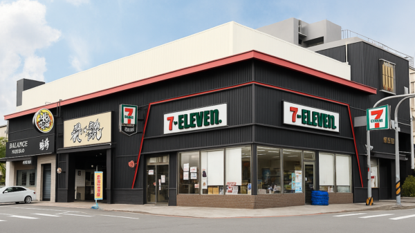 富甲八方D2鑫三角黃金店面，位於高雄仁武區仁孝商圈的三角窗店面外觀