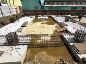 大鑫工程於2025年09月03日進行廠辦建案A1-A6區域鋼筋綁紮與基礎版配置的工地進度紀錄照片