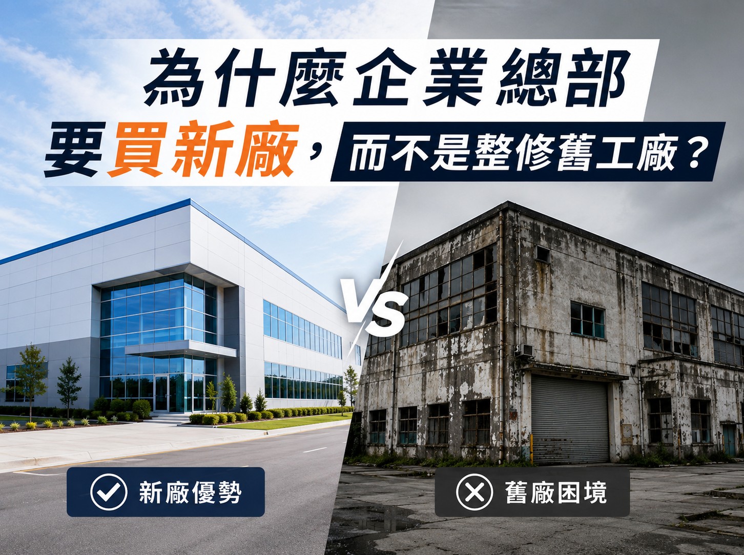 為什麼企業總部要買新廠，而不是整修舊工廠
