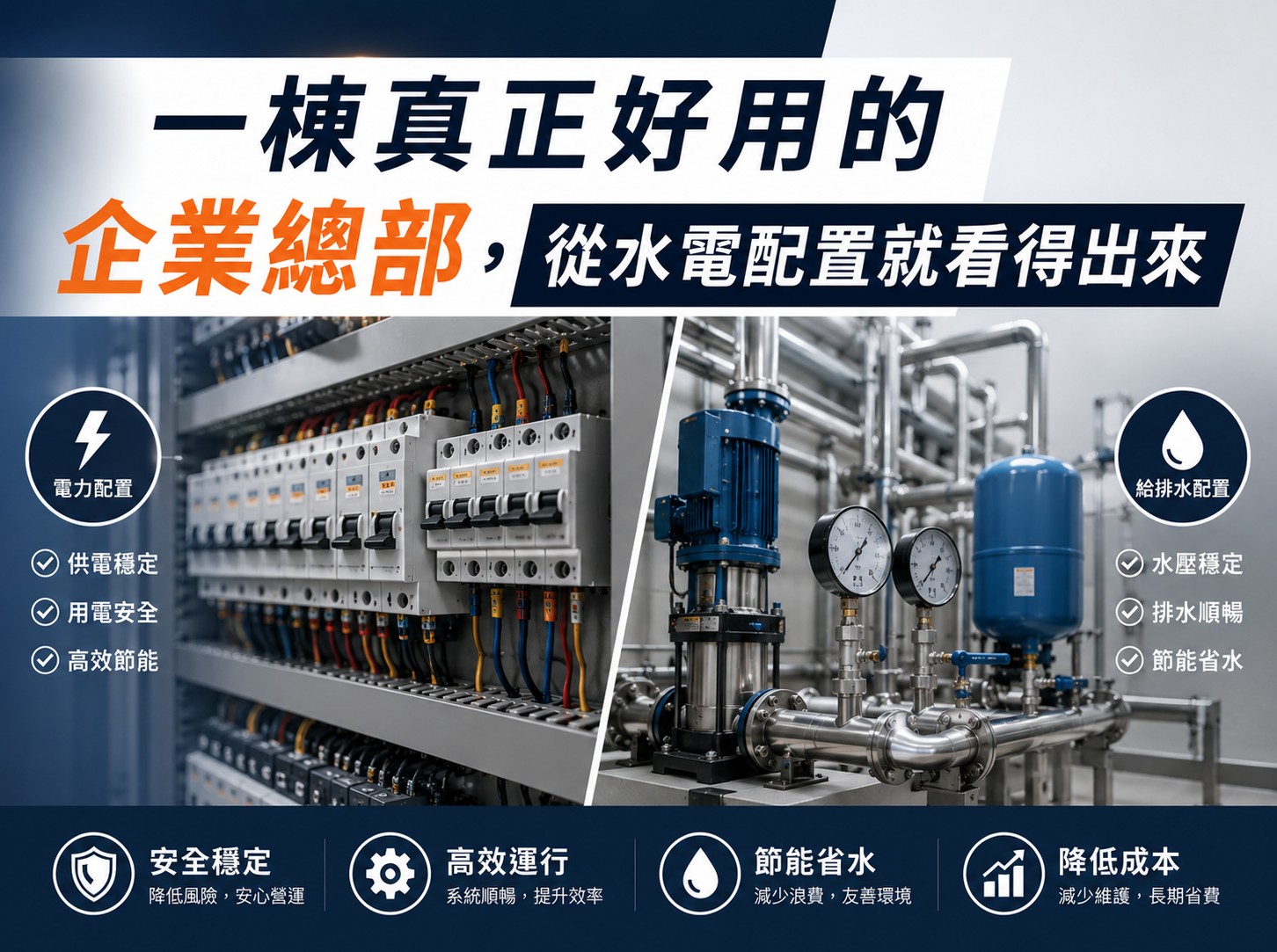 一棟真正好用的企業總部，從水電配置就看得出來